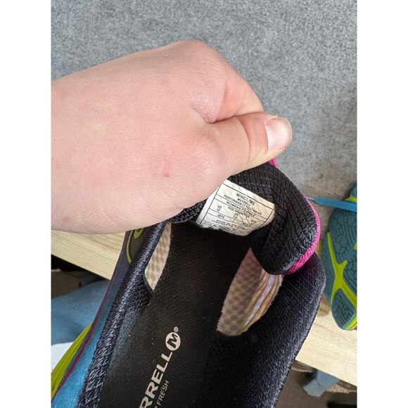 Merrell All Out Flash Sneakers Shoes Womens Size 10 Wine Lime Running Training - Picture 8 of 10